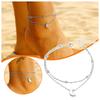 Moon Double-layer Foot Chain Home Fashionable and Simple Foot Accessories Geometric Crescent Moon Beaded Multi-layer Foot Chain
