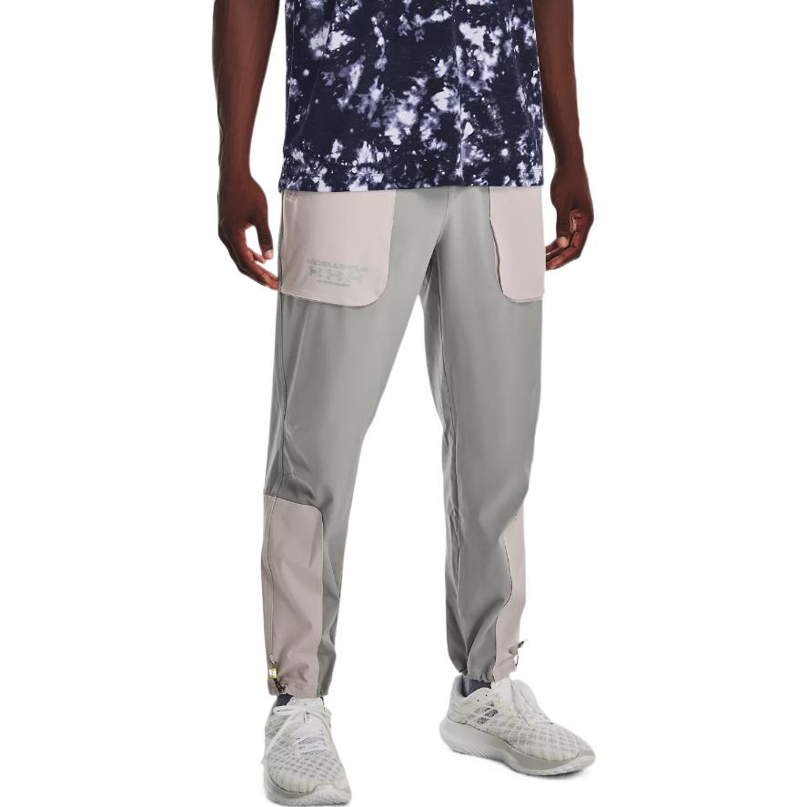 Under Armour Retro Color Block Jogger Pants Men Bottoms Gray 1374543-559