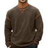 Men's Solid Color Round Neck Long Sleeve Tops Men's Sports Large Size Casual Round Neck Tops