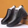 2025 new men's shoes lace-up leather shoes lace-up men's thermal casual shoes comfortable high-top shoes