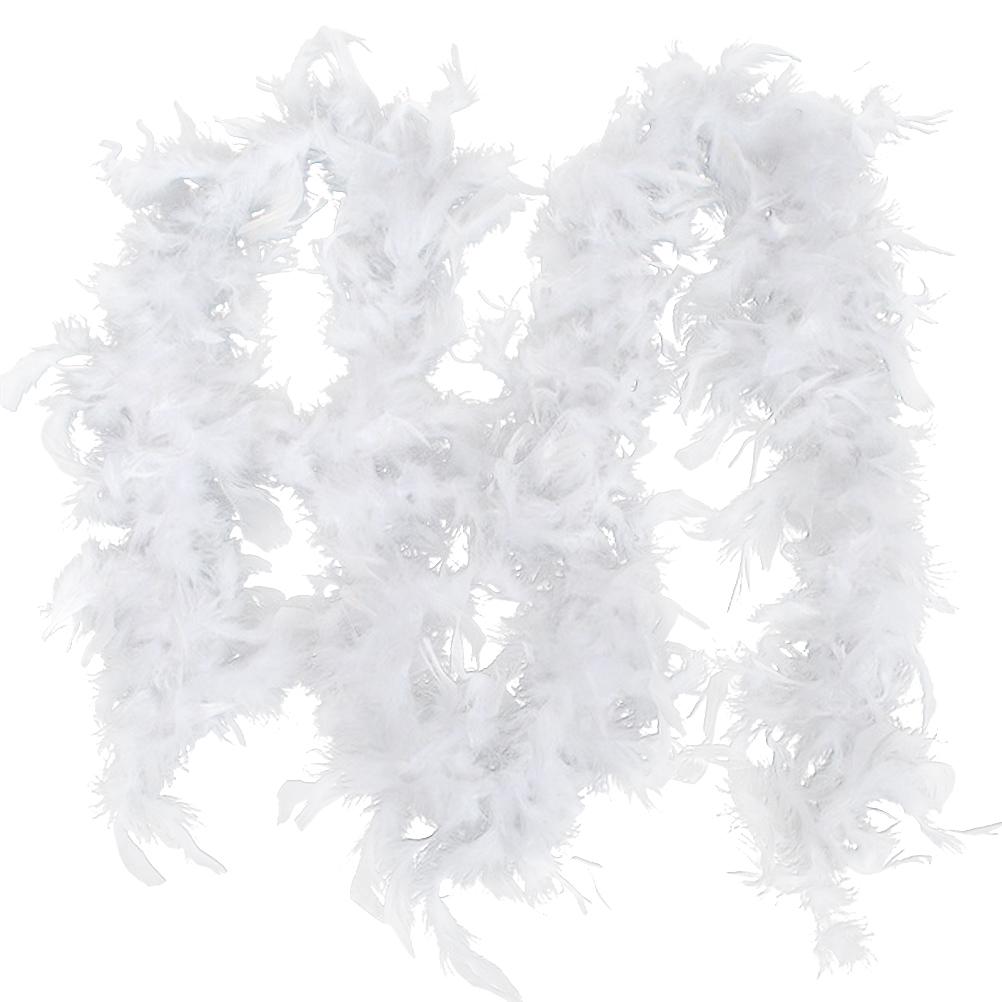 2m White Feather Christmas Tree with Ribbon & Wreath Party Decor
