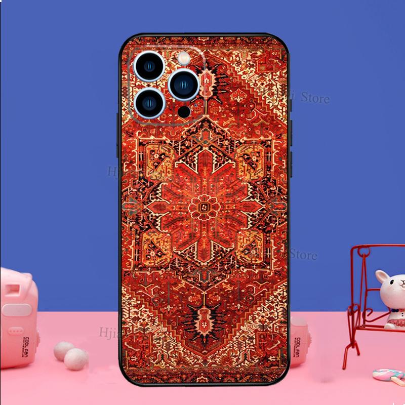 Persian Carpet Floral Pattern Phone Case For iPhone 16 15 12 13 Mini 11 14 Pro XS Max Plus X XR Silicone Cover