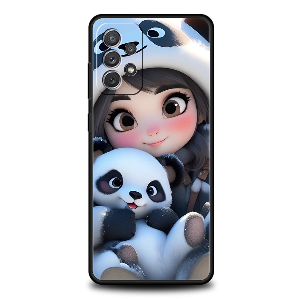 

Phone Case for Samsung Galaxy A55 A53 A52 A52S A51 A41 A35 A32 A25 A23 A15 A13 A71 A72 5G Soft TPU Shell Baby Panda Fundas Capas Samsung A32 5G