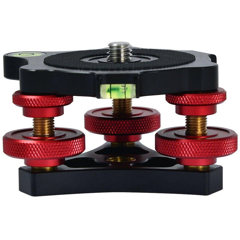 Photography Tripod Leveling Base Precision Leveler with Bubble Inch Screw and Three Adjustment Dials Degree Adjustment Made of Aluminum Alloy [MENGS]