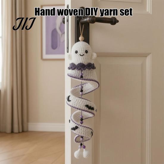 Einfaches Häkel-Geister-Anleitungskit DIY-Kit, Geister-/Pinguin-/Hirsch-/Lebkuchenmann-/Kürbisform, Spiral-Handarbeitsgeschenk für Enthusiasten Bastel-Dekoration
