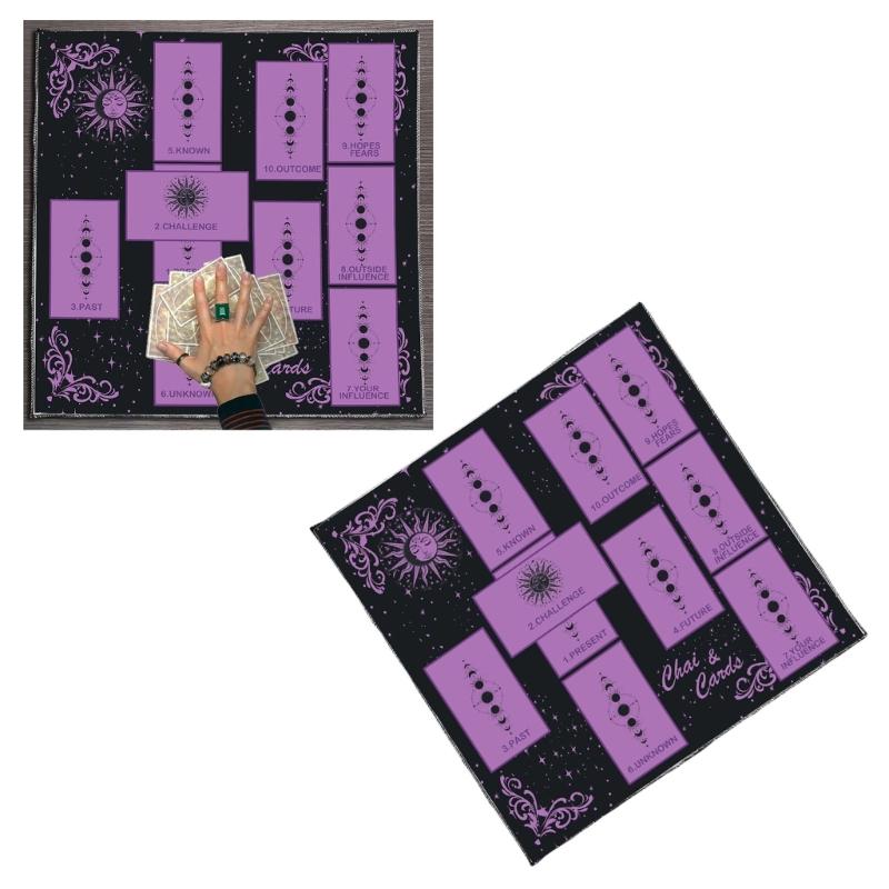 Elegant Tarots Card Spread Cloth Exquisites Soft Velvets Tarots Tablecloth for Spiritual Practices Gift