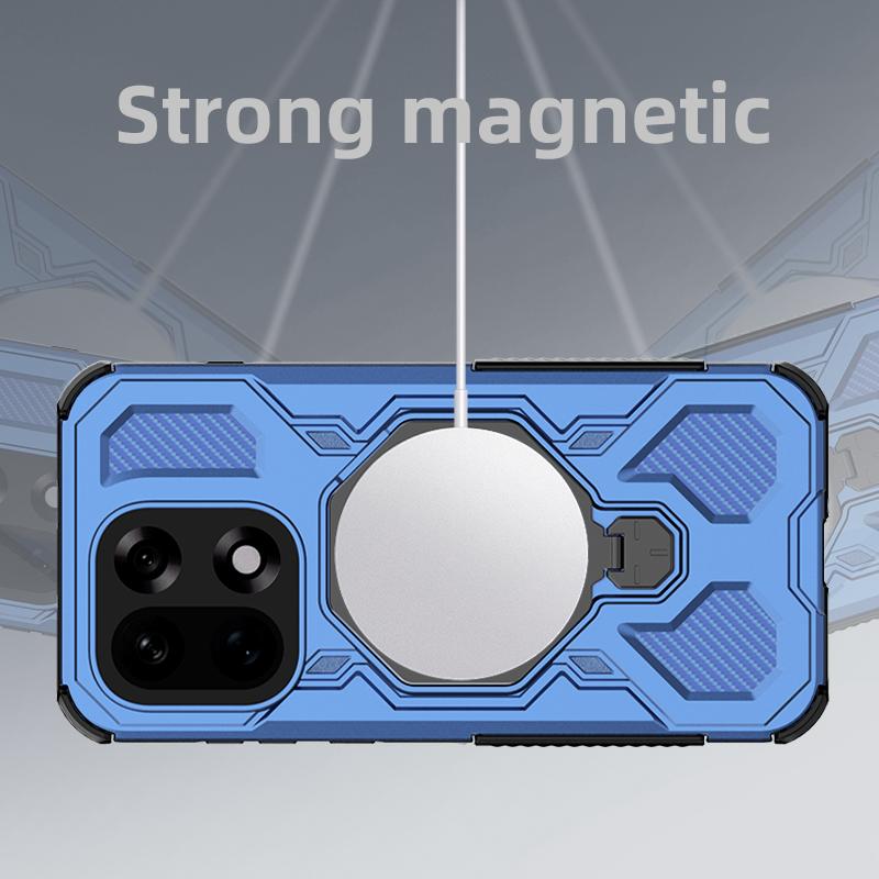 KEYSION Stoßfeste Magnetische Hülle für OnePlus 15 5G TPU+PC Aufrechter Live Metallring Ständer Handy Rückseite für One Plus 1+ 15