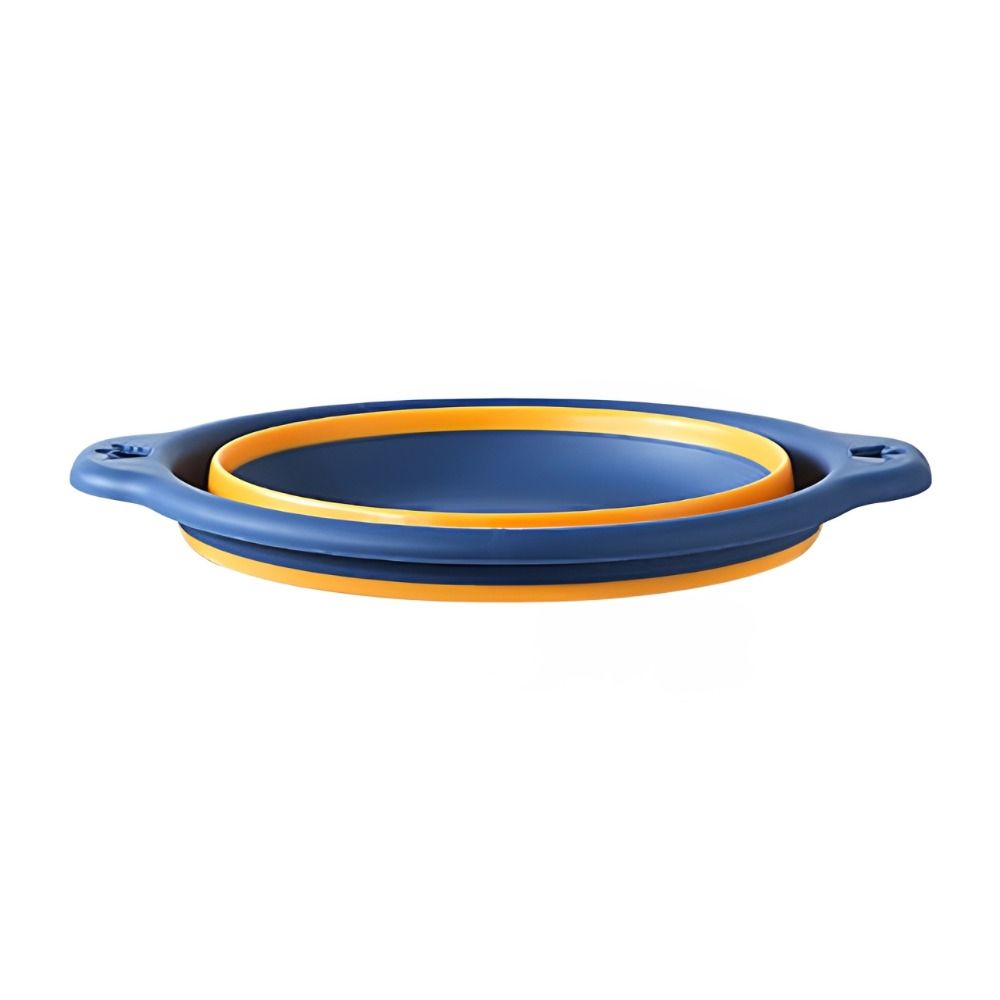 2 Pack Portable Plastic Dishpan 9.06 Inch 12.6 Inch Size Round Wash Basin Foldable Hanging Design Basins Kitchen