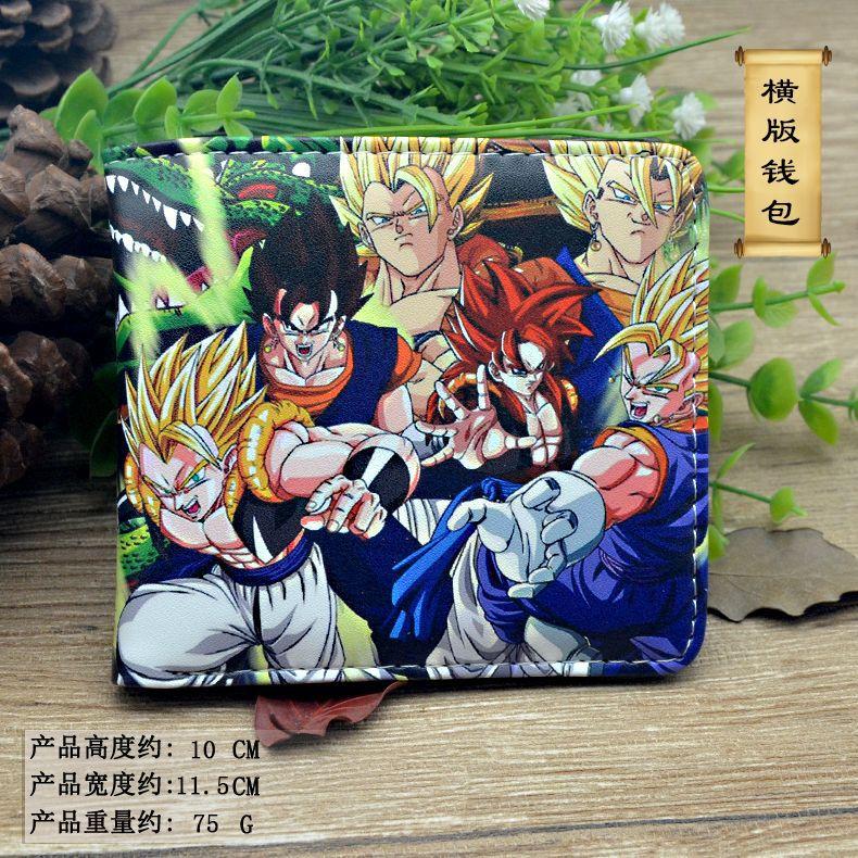 Anime Dragon Ball Wallet with ID Card Holder Transverse Style Short Bi-fold PU Coin Purse Pouch Money Clip Wallets Cosplay Gifts