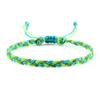 Adjustable Colorful Three-Strand Braided Waxed Thread Bracelet Set for Couples and Handmade Jewelry