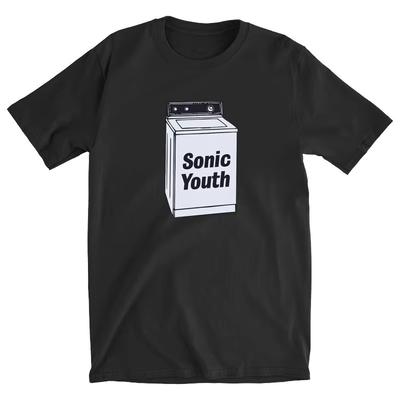Schwarzes Sonic Youth Waschmaschine Album Cover Band T-Shirt Baumwolle Grafik T-Shirt Unisex Damen Sommer Streetwear