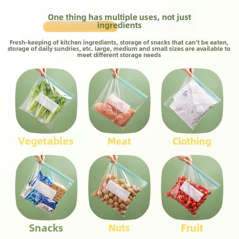 Förseglade påsar, Kylskåpsförvaringspåsar, Hushållsförvaring, Frysförseglade förvaringspåsar, Dubbelribbade täta påsar