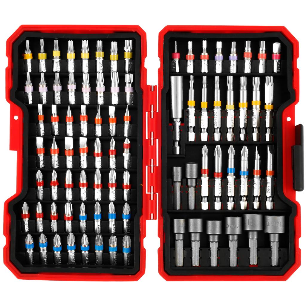 83Pcs Screwdriver Bit Set Colorful Security Bits Electric Screwdriver Set with Case Portable Steel Magnetic Long Drill Bit Set