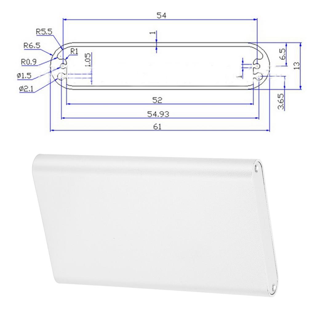 13x61 0mm Aluminum Alloy Enclosure Waterproof Instrument Project Case Box for Circuit Board GPS Decoder