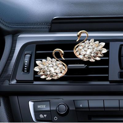 2 Pièces Désodorisants Diffuseur à Clip pour Sortie d'Air de Voiture avec Strass Brillants Décoration de Véhicule