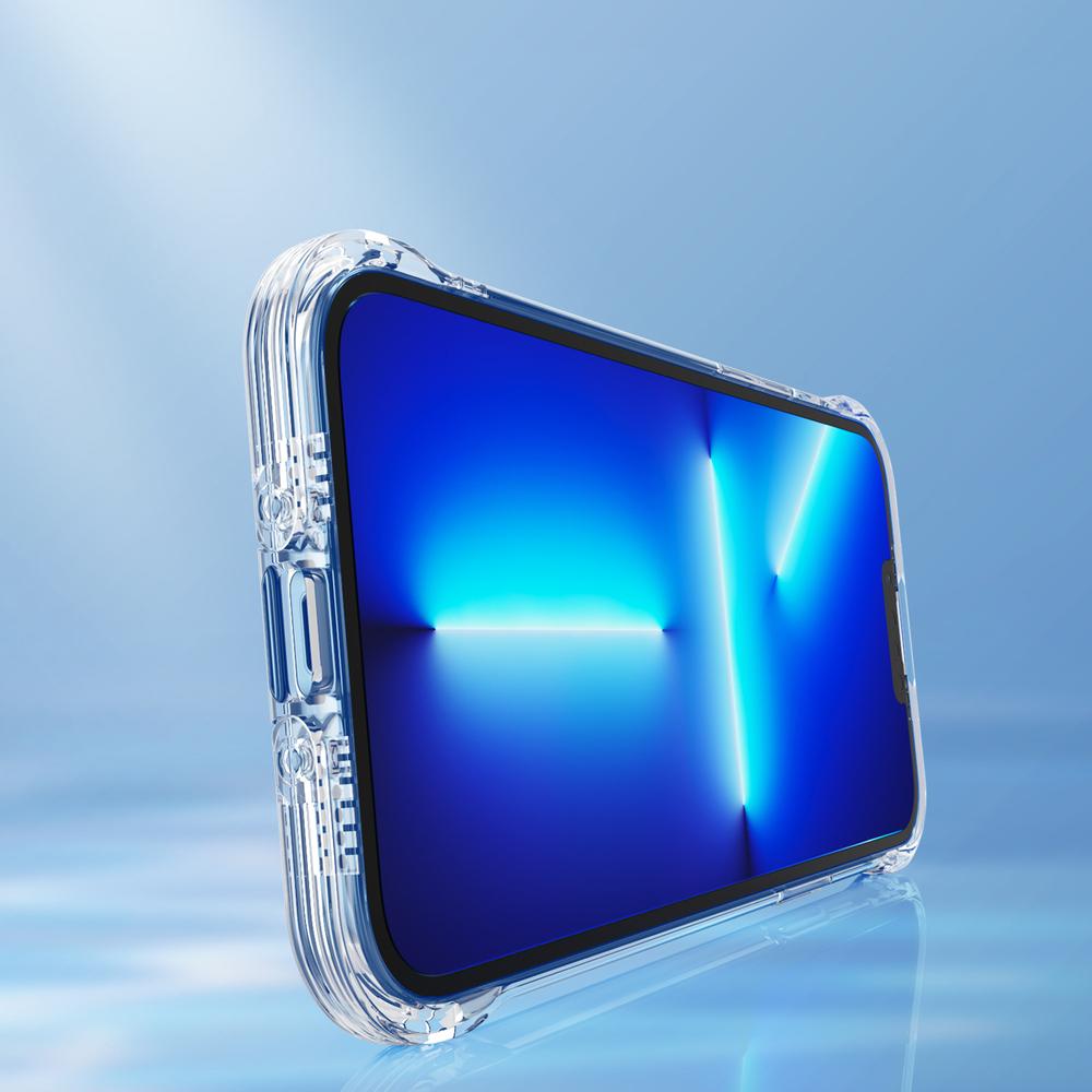 Case cover for iPhone 13 Pro Max armored case with hooks and stand transparent