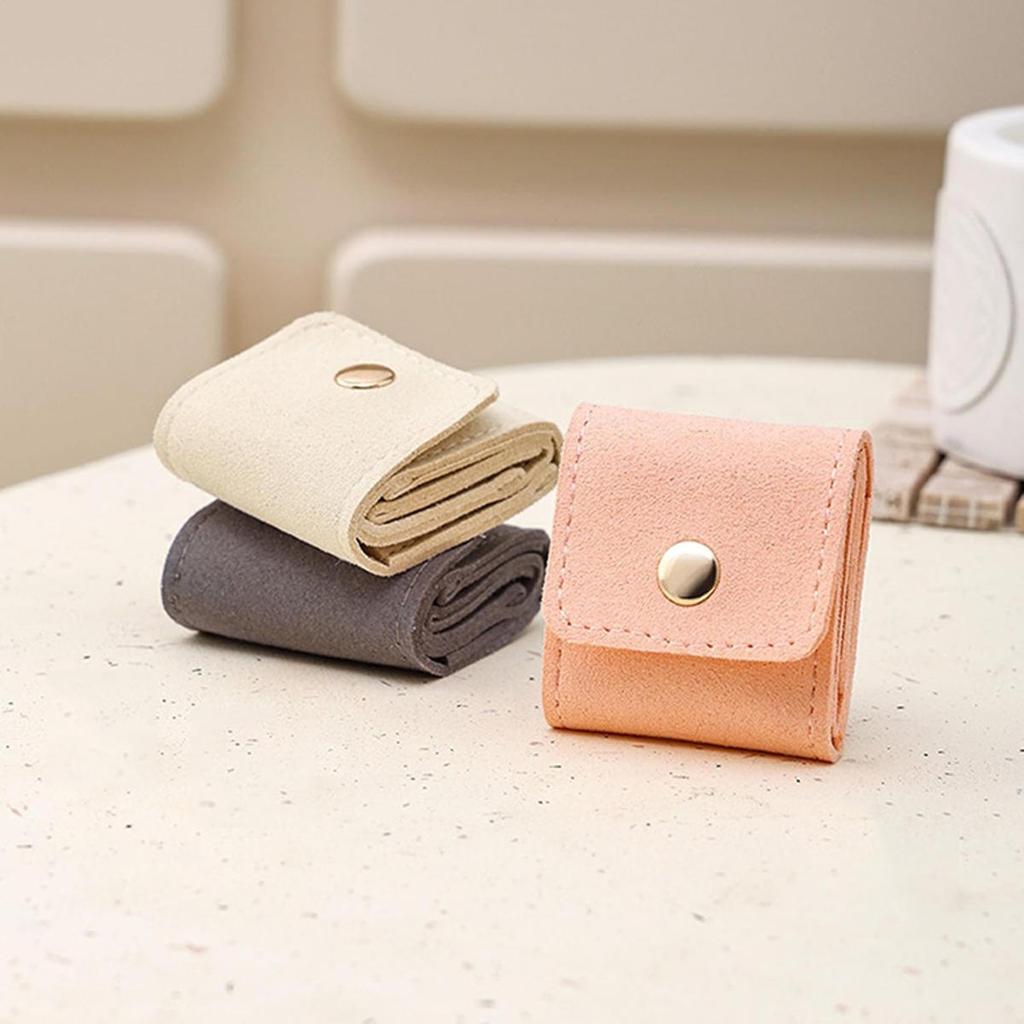 Fashion Portable Travel Jewelry Bag Pouch Travel Jewelry Roll Bag with Buckle Foldable Travel Jewelry Organizer Case