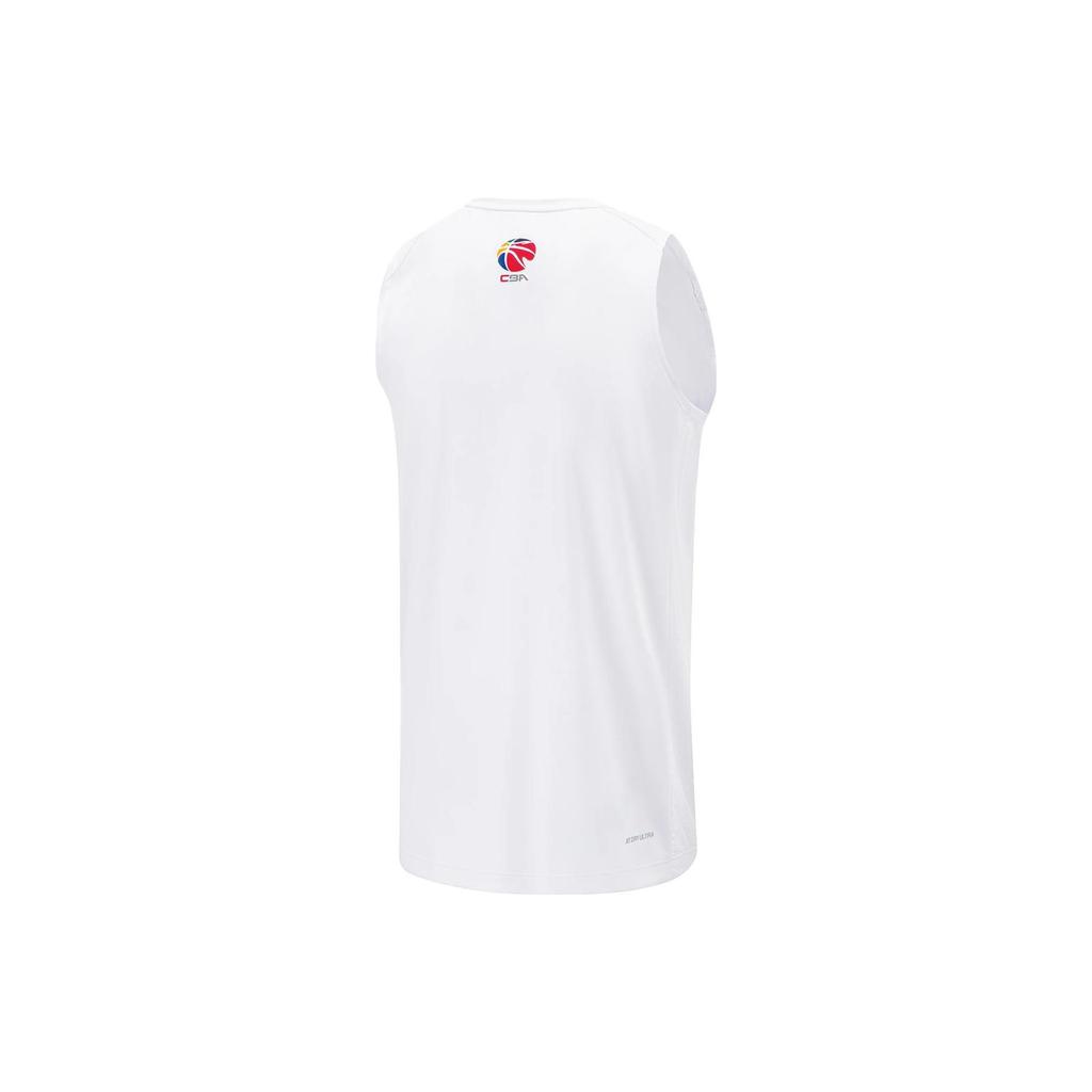 Li Ning CBA Series Professional Basketball Jersey Shanghai Team Logo Print Moisture-Wicking Quick-Dry Men jersey White AVST151-2