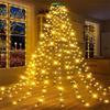 LED Christmas Tree Topper: USB-Powered Star Waterfall Lights, Decorative Hanging Flow Lights