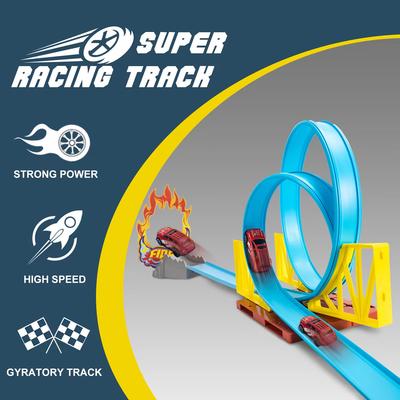 Non-Toxic Stunt Racing Track Toy For Kids Car Model Diy Assembled Rail Kits Interactive Education Children Child Birthday Christmas Gift
