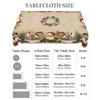1 Piece Christmas Round and Rectangular Tablecloth, Various Sizes, Retro Santa Claus and Christmas Tree Print Design Pattern Tablecloth, Christmas Gar
