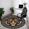 1pc Tiger Mandala Print Carpet, Round Non Slip Durable Large Size Office Carpet, Suitable for Office