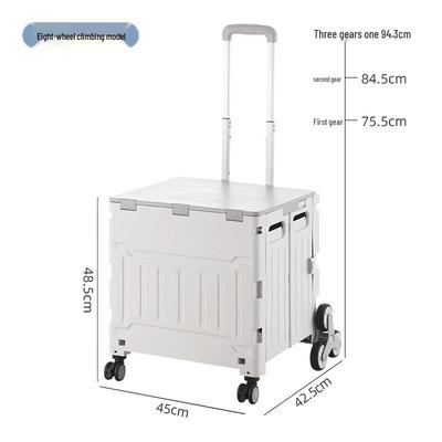 DIANA Folding Stair-Climbing Shopping Cart with Table