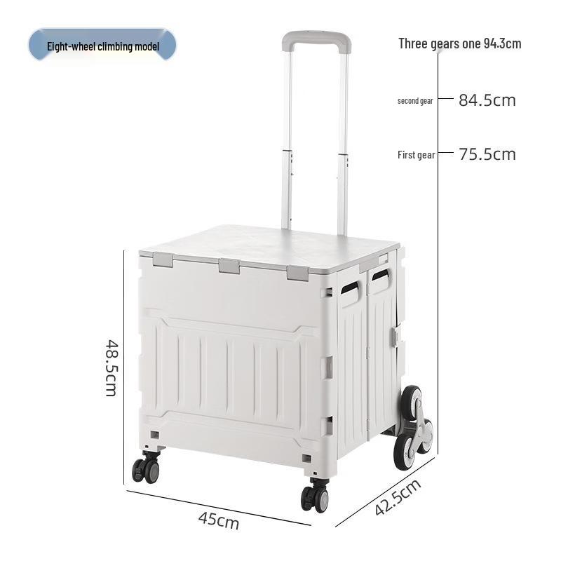DIANA Folding Stair-Climbing Shopping Cart with Table