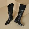 Women's low-heeled boots autumn and winter new European and American thick-heeled large-size Roman medium boots