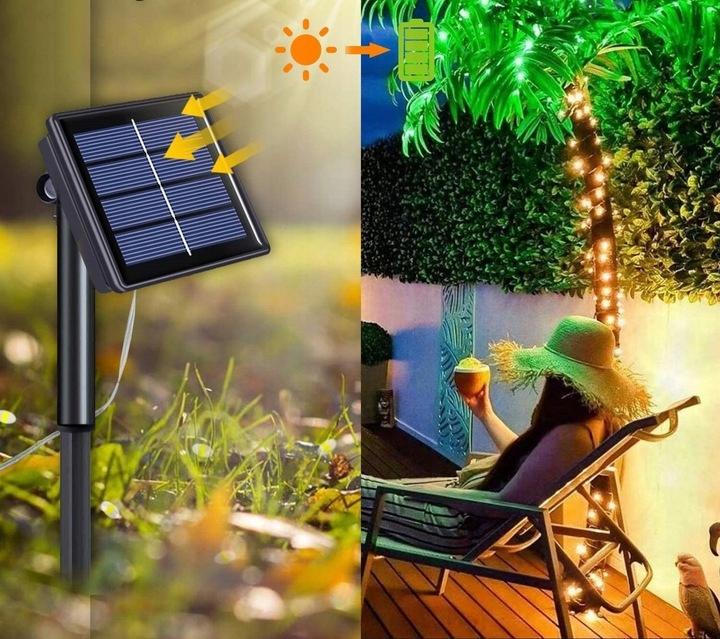 Garden Lights Wires Garland Solar 200 LEDs
