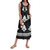 Women's Summer Casual Fashion Retro Printed Sleeveless Button Casual Long Dress