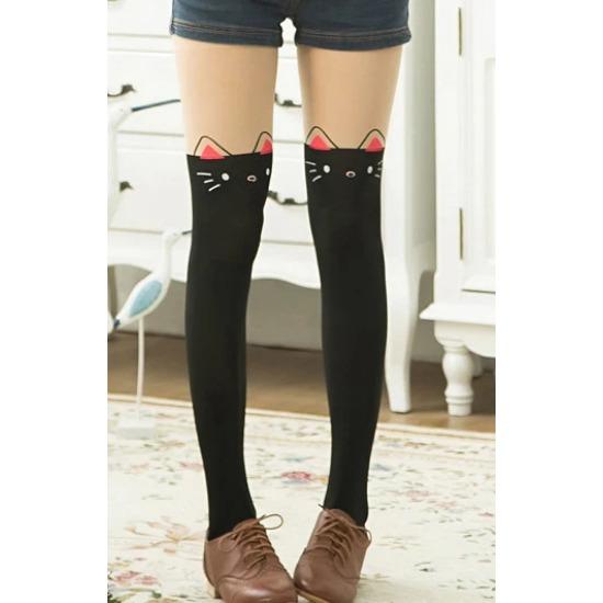 Spring Autumn Warm Children Baby Kids Tights Printing Cartoon Animal Bear Pantyhose Cat Kawaii Knee Tattoo Student Girl Stocking