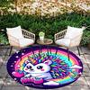 1pc Soft, Absorbent & Non Slip Colorful Hedgehog Playing Games Round Rug Soft Circle Rug for Living Room & Bedroom Decor, Chair Mats, and Un