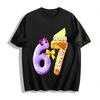 Macaron Number 67 Creative Print Casual Top Pure Cotton T-shirt