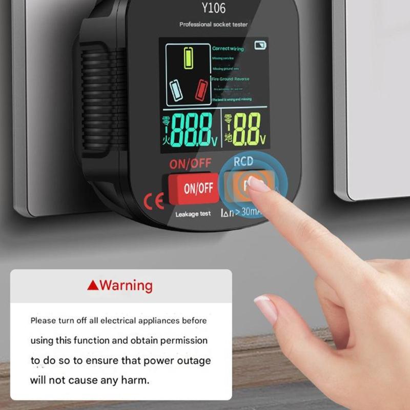 Small Voice Feedback Electrical Tester ABS Socket Diagnostic Tool for Socket Wiring Analysis & Fault Identification
