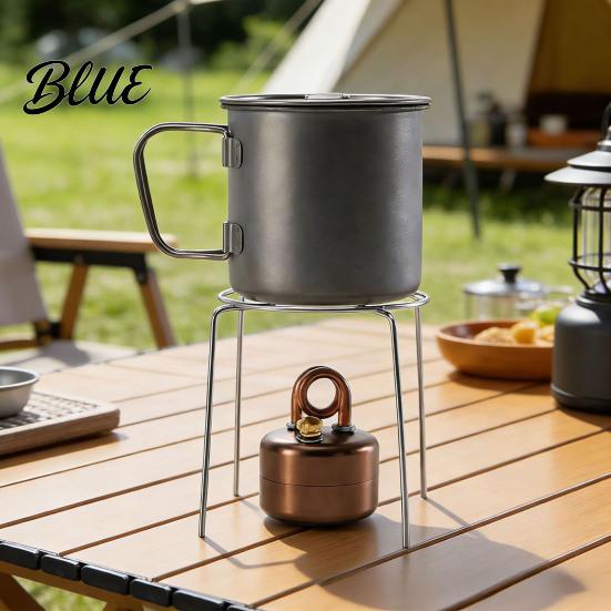 Lightweight Hiking Stove 1 Set Portable Camping with Stand Storage Bag Stainless Steel Heater Burner Mini Liquid Fuel Furnace for Outdoor