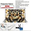 Party Backdrop 60Th Birthday Stars Flat Golden Balloons Champagne Bottles Multi Family Event Photo Background Front Door Decor