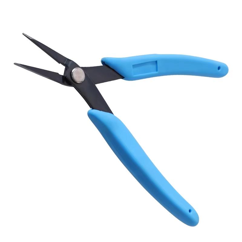 Needle Nose Pliers 5.7'' High Carbon Steel Tweezer Nose Pliers with Smooth Jaws Comfort Grip Handles for Jewelry Making