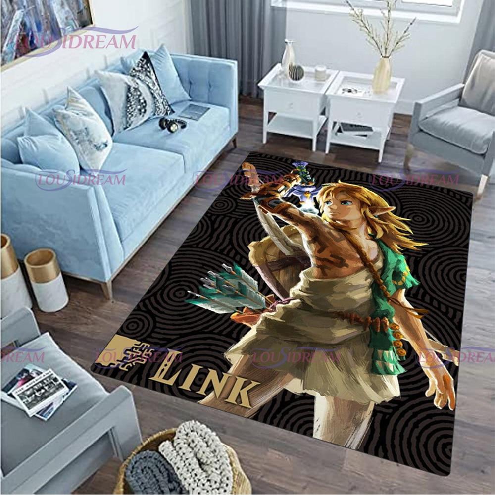 Cartoon Link-zalda Game Print Play Game Area Rug Sponge Washable Mat Bedroom Floor Mat Non-slip Bathroom Carpet Mat Door Carpet