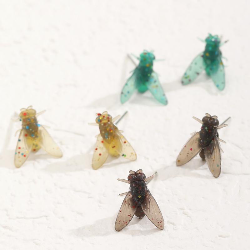 1 Paar Abstrakte Kleine Fliegen-Simulations-Ohrringe aus Edelstahl für Komfortables Tragen Lustige Schmuck-Accessoires