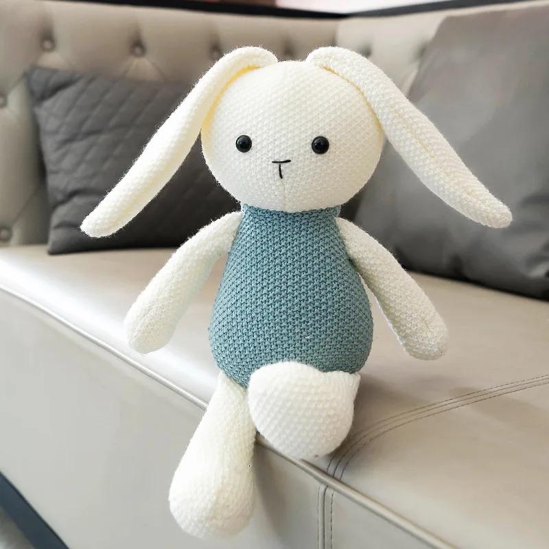 Crochet Animals Plush Stuffed Bunny Monkey Dolls Cotton Knitted Plushies Rabbit Cuddle Toys Kids Early Educational Peluche Toy