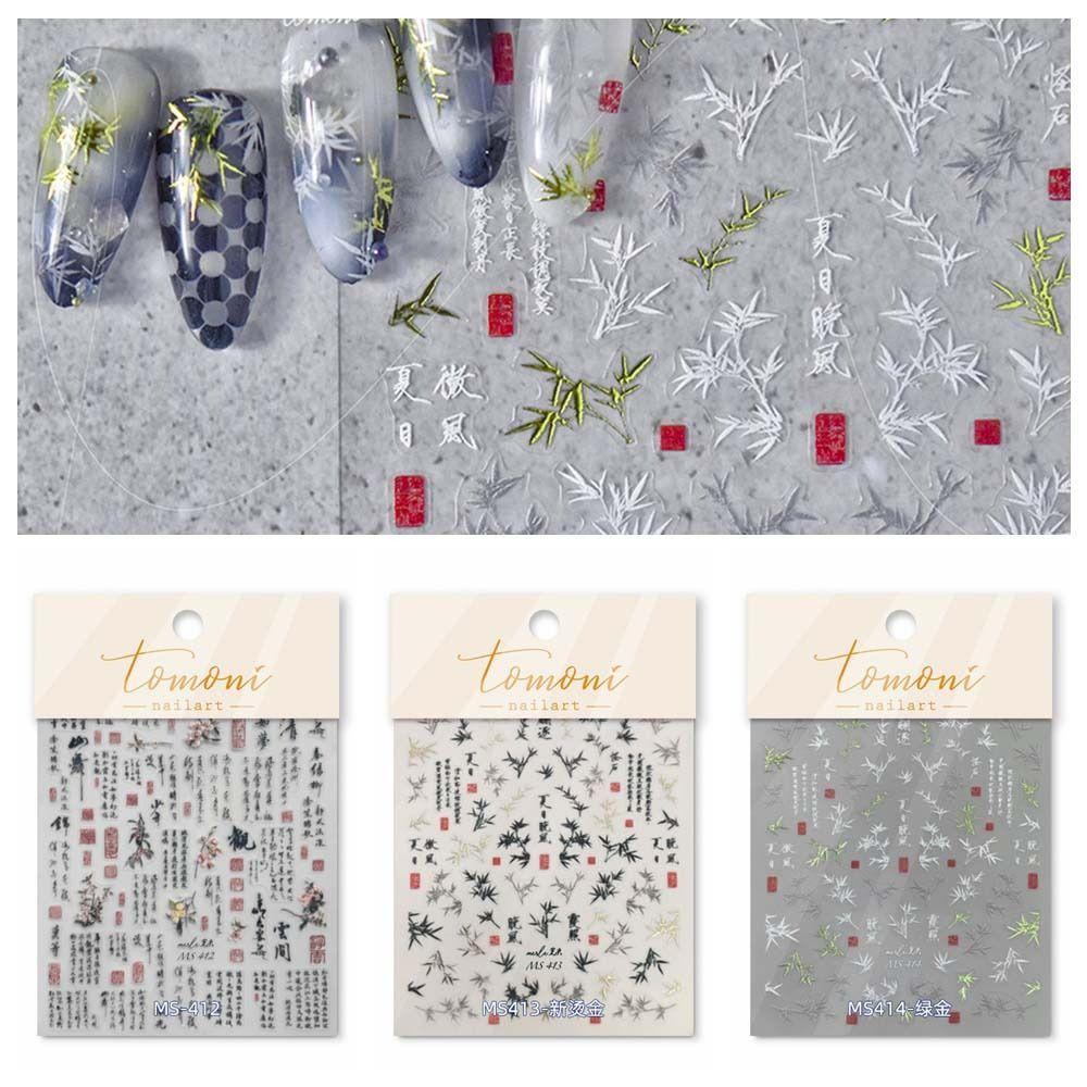 

Nail Art Supplies Chinese Characters Nail Decals Chinese Bamboo Nail Stickers Girls