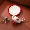 Cute antenna cherry bear coffee cup saucer premium medium and ancient style afternoon teacup latte cup water cup birthday gift