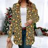 Women's Ethnic Patchwork 3D Print Long Sleeve Open Front Cardigan, Casual Loose Fit Lightweight Street Style Outerwear