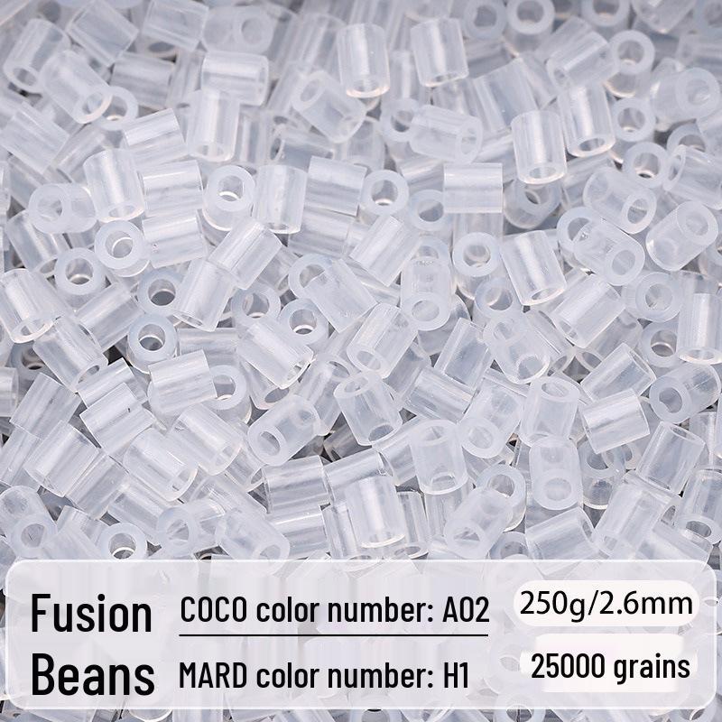 2.6mm High-Quality Fuse Beads Refill Pack: Black, White, Transparent, Red, Skin Colors