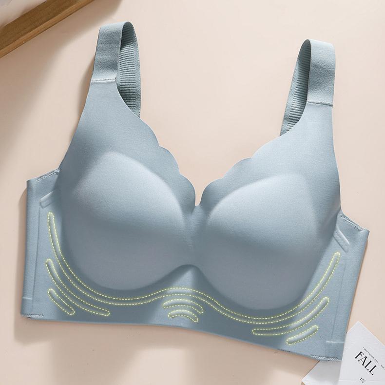 Underwear Women's Thin Latex Sexy Push Up Bra Without Steel Hoop Adjustable Anti Sagging Large Size Bra