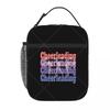 Cute Cheerleading Girl Lunch Bag Reusable Portable Cooler Thermal Lunch Box Oxford Bento Tote Bag for Work Travel Picnic