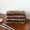 Handgehaltene Reise-Kosmetiktasche aus weichem Material Gestreiftes Design Große Kapazität Make-up-Tasche Texturiert Tragbar Kulturtasche Für Studenten