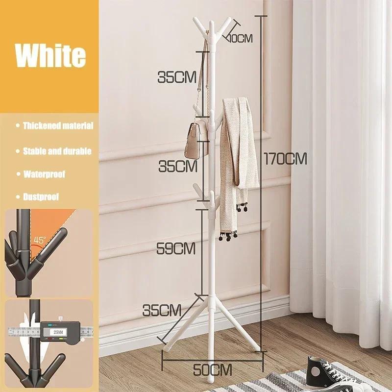Standing Coat Rack Floor Standing Hook Clothes Hanger Household Clothing Hat Integrated Rack Save Space Bedroom Clothing Shelf