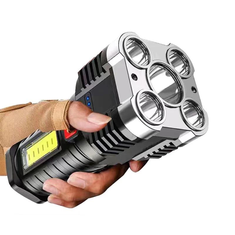 Taschenlampe Hohe Lumen Wiederaufladbar,Leistungsstarke Taschenlampen,COB-Licht,IPX6 Wasserdichte Taschenlampe für Camping,Notfälle